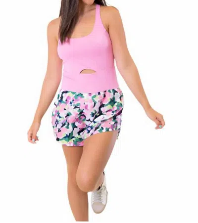 Tcec Floral Short Romper In Barbie Pink