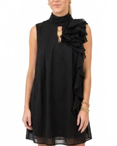 Tcec Flouncy Chiffon Ruffle Dress In Black