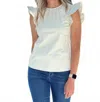 Tcec Flutter Sleeve Top In Cream In White