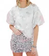 Tcec Frosted Bloom Foil Top In Silver In Silver