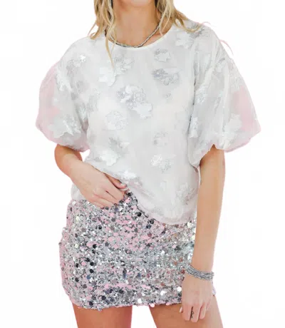 Tcec Frosted Bloom Foil Top In Silver