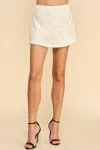 Tcec Glitzy Sequin Skirt In Cream In White