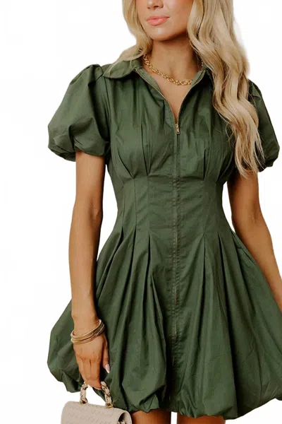 Tcec Harmony Mini Dress In Hunter In Green