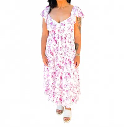 Tcec Hatley Floral Sweetheart Neck Elastic Waist Dress In Pink
