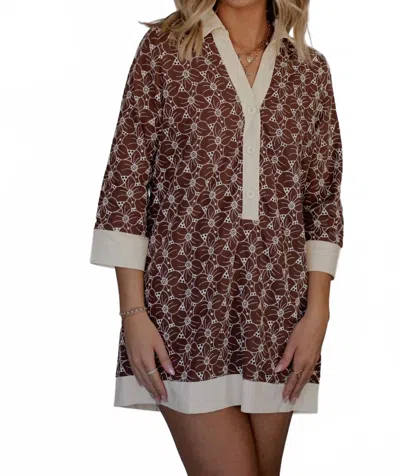 Tcec Holland Tunic Mini Dress In Brown