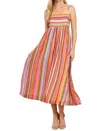 Tcec I Came To Dance Striped Midi Dress In Multi In Multi