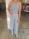 Tcec Isla Square Neck Top In Blue In Multi