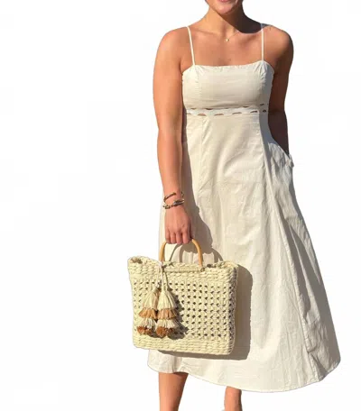 Tcec Ivory Maxi Dress With Cut Out Detail In Neutral