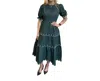 Tcec Ivy Scalloped Midi Dress In Hunter Green In Green