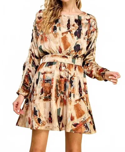 Tcec Kamila Patch Dress In Beige In Multi