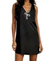 Tcec Kenia Rhinestone Bow Sheath Dress In Black