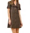 Tcec Lead The Way Washed Leopard Print Sailor Collar Dress In Brown In Green
