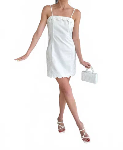 Tcec Let's Brunch Scalloped Mini Dress In White