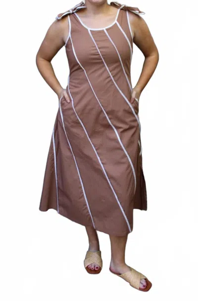 Tcec Lisa Midi Dress In Mocha In Brown