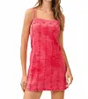 Tcec Living In Color Denim Mini Dress In Red In Pink