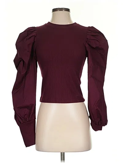 Pre-owned Tcec Long Sleeve Top Burgundy Turtleneck Tops