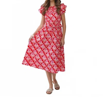 Tcec Lucy Floral Print Midi Dress In Red