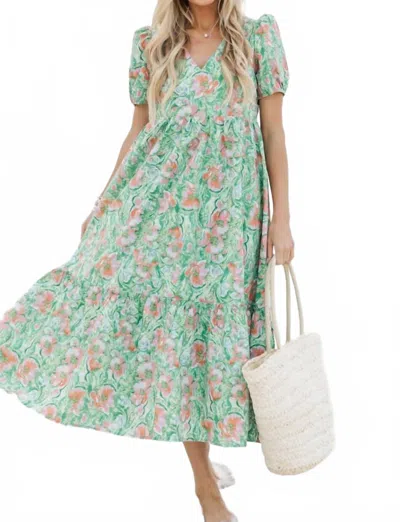 Tcec Lucy Midi Dress In Green