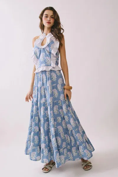 Tcec Maribel Top And Skirt Set In Blue