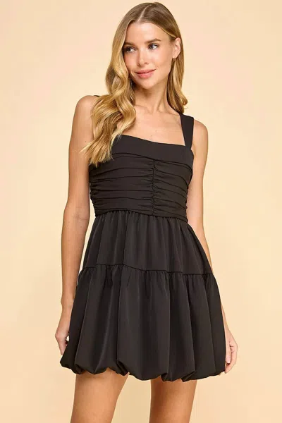Tcec Midnight Muse Bubble Hem Dress In Black