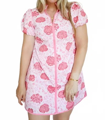 Tcec Millie Floral Puff Sleeve Mini Dress In Pink