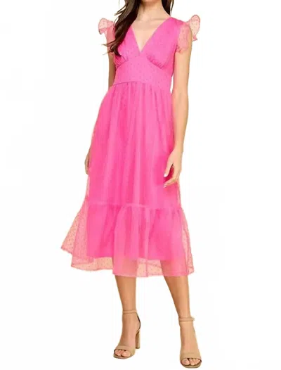 Tcec Milly Dot Midi Dress In Pink