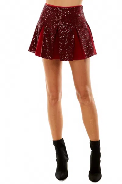 Tcec Morgan Sequin Mini Skirt In Maroon In Burgundy