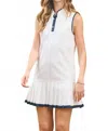 Tcec Motion Contrast Trim Accent Athleisure Dress In White In White