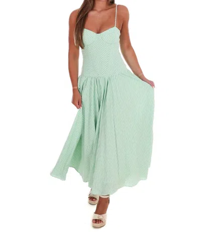 Tcec Oceanview Striped Maxi Dress In Green