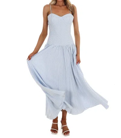 Tcec Oceanview Striped Maxi Dress In Light Blue