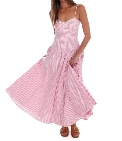 Tcec Oceanview Striped Maxi Dress In Pink