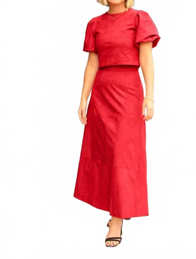 Tcec Olivia A Line Skirt In Red