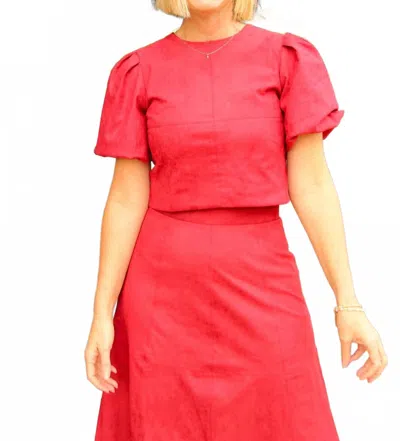 Tcec Olivia Crew Neck Top In Red In Pink