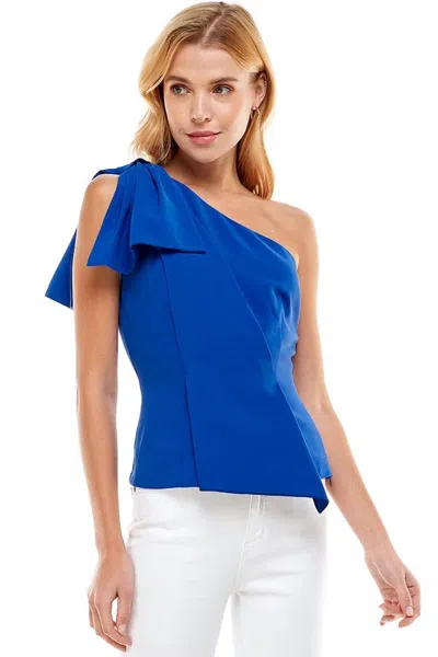 Tcec One Shoulder Top In Royal Blue