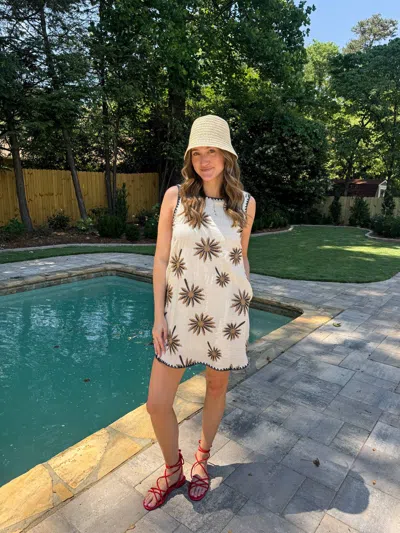 Tcec Palm Springs Mini Dress In Beige In Multi