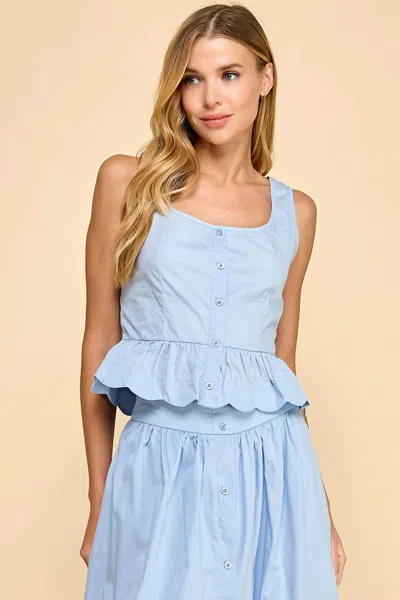 Tcec Peplum Top In Light Blue