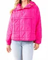 Tcec Pip Pullover Coat In Cerise In Pink
