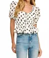 Tcec Polka Dot Print Scoop Top In White In White
