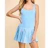 Tcec Presley Pleated Athletic Dress In Baby Blue In Blue