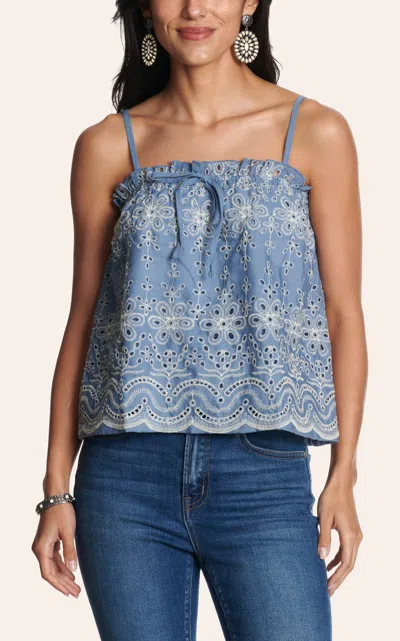 Tcec Pretty Follies Women's Blue Eyelet Top