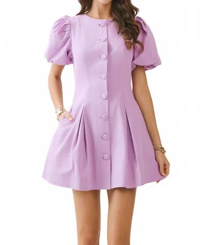 Tcec Primrose Pleated Dress In Lavender In Purple