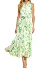 Tcec Private Island Dress In Green Palm Leaves Print In Multi