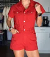 Tcec Rally Romper In Ruby