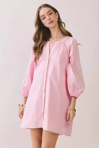 Tcec Rosé Garden Dress In Baby Pink In Brown