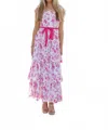 Tcec Rosette Midi Dress In Pink In Multi