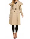 Tcec Ruffle Detail Trench Coat In Beige In Nude