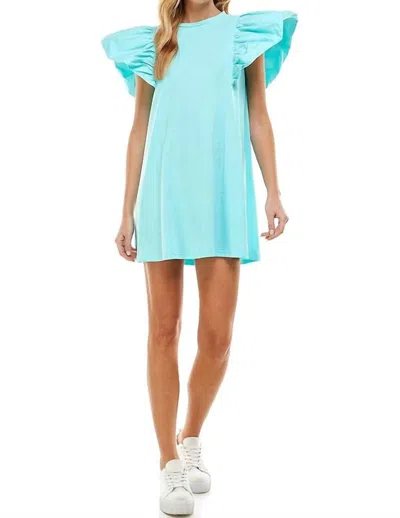 Tcec Ruffle Sleeve Dress In Baby Blue