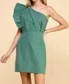 Tcec Ruffle Sleeve Mini Dress In Green In Green