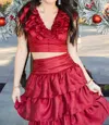 Tcec Ruffled Romance Top In Red