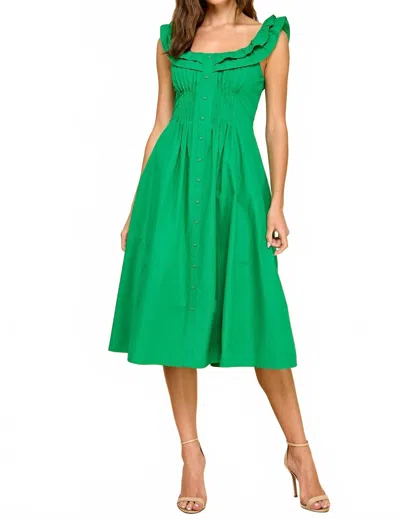 Tcec Searcy Ruffle Dress In Kelly Green